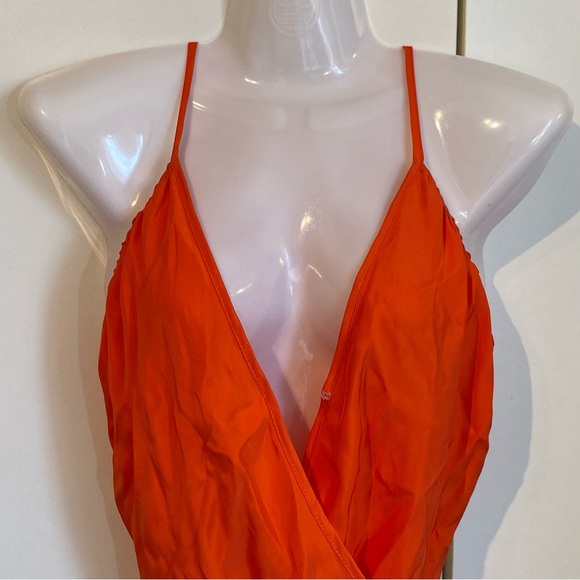 Bebe Coral Spaghetti Strap Silk Bodysuit Size XS NWT - Picture 7 of 16
